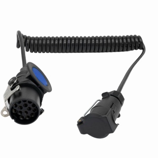 Adapter spiralny 15/7-24V/12V-01 (wtyczka 15 + gniazdo do przedłużacza + spirala 7 żyłowa 3,5mb )