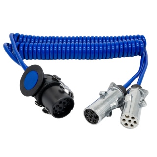 Adapter spiralny niebieski wtyczki aluminiowe PREMIUM