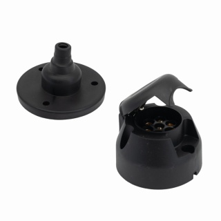 Gniazdo 12V 7 pin plastikowe z zabezpieczeniem gumowym
