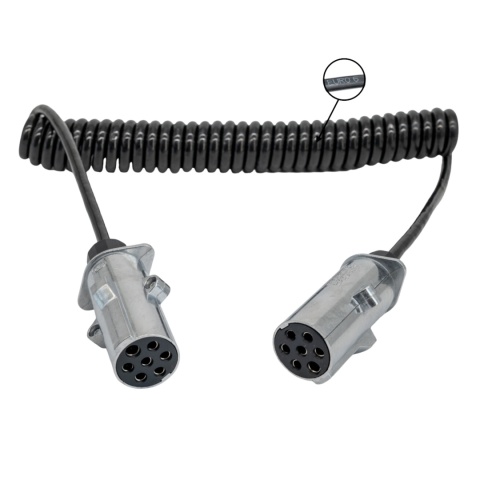 Przewód spiralny 24V N wtyczka aluminiowa EURO 6 Przewód spiralny 24V N wtyczka aluminiowa EURO 6