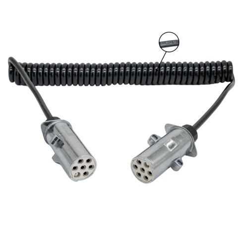 Przewód spiralny 24V S wtyczka aluminiowa EURO 6 Przewód spiralny 24V S wtyczka aluminiowa EURO 6