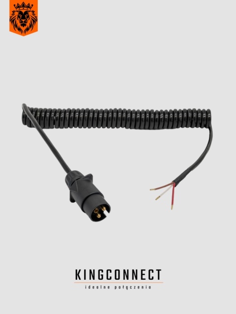 Przewód spiralny 3 żyłowy z 1 wtyczką 3 pin - 2,0mb Przewód spiralny 3 żyłowy z 1 wtyczką 3 pin - 2,0mb