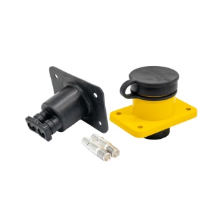 Gniazdo NATO 24V / 2 pin 35mm bez nakrętki żółte aluminium z uszczelką / 35mm