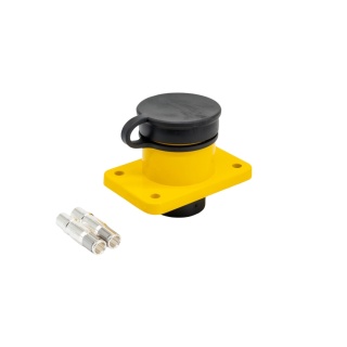 Gniazdo NATO 24V /2 pin 35mm2 bez nakrętki żółte - aluminium / 35mm