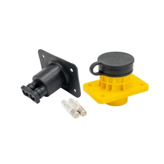Gniazdo NATO 24V /2 pin 35mm2 z uszczelką żółte plastikowe / 35mm