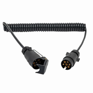 Przedłużacz spiralny wtyczka 12V plastikowa + gniazdo do przedłużacza 3,0mb