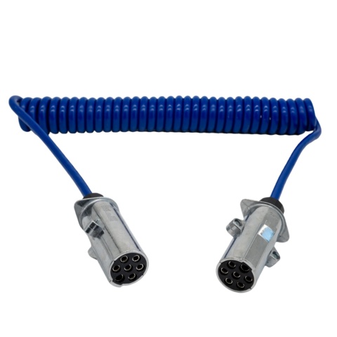 Przewód spiralny niebieski 24V N wtyczka aluminiowa PREMIUM 4,0mb Przewód spiralny niebieski 24V N wtyczka aluminiowa PREMIUM 4,0mb