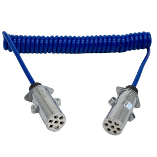 Przewód spiralny niebieski 24V S wtyczka aluminiowa PREMIUM 4,0mb