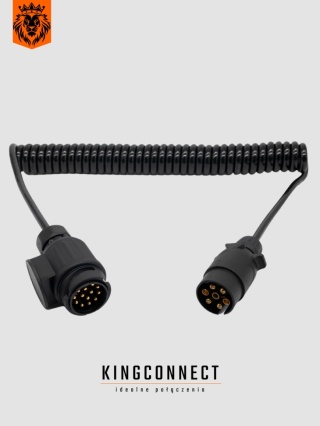 Reduktor spiralny 7 żyłowy wtyczka 12V 7 pin plastikowa + wtyczka 13 pin 2,5mb