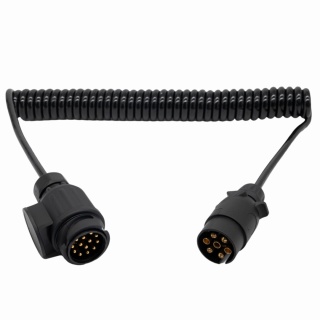 Reduktor spiralny 7 żyłowy wtyczka 12V 7 pin plastikowa + wtyczka 13 pin 4,0mb